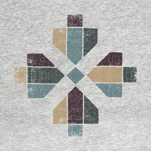 Western Tribal Abstract Geometry with Earth Tones by ddtk